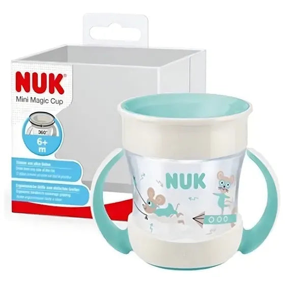 Vaso Nuk Evolution Mini Magic Cup 360º Con Asas 160ml +6m Color Blanco con verde Linea Evolution Mini Magic Cup