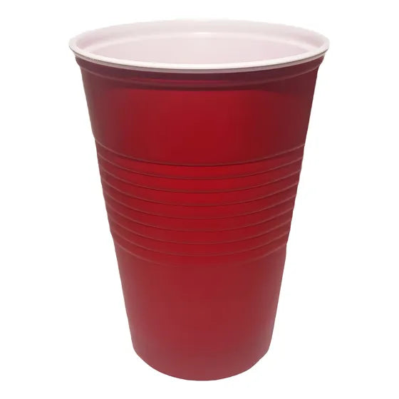 Vaso Plastico Rojo Americano Descartable Fiesta 500ml X 50u Rojo